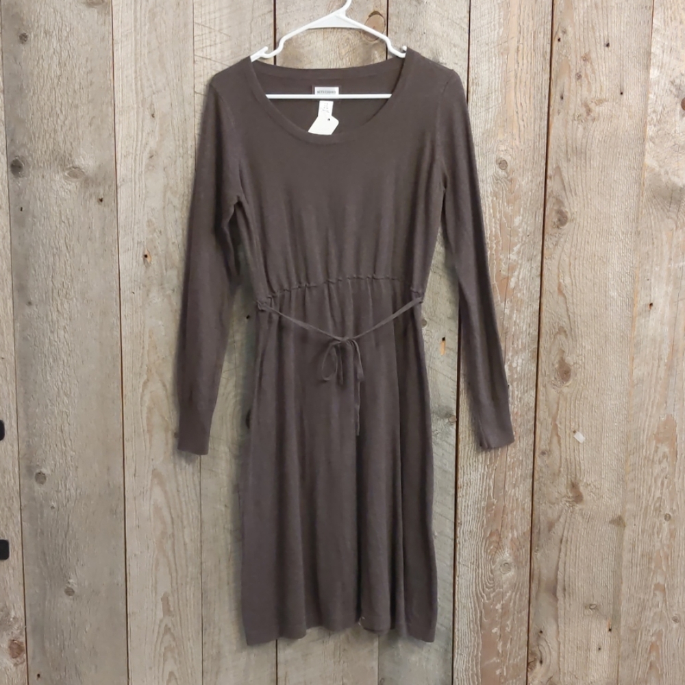 Motherhood brown sweater fit flare dress S